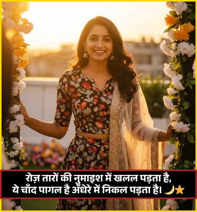 Moon Shayari in Hindi Text