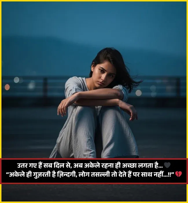 Sad Alone Shayari 2 Lines in Hindi